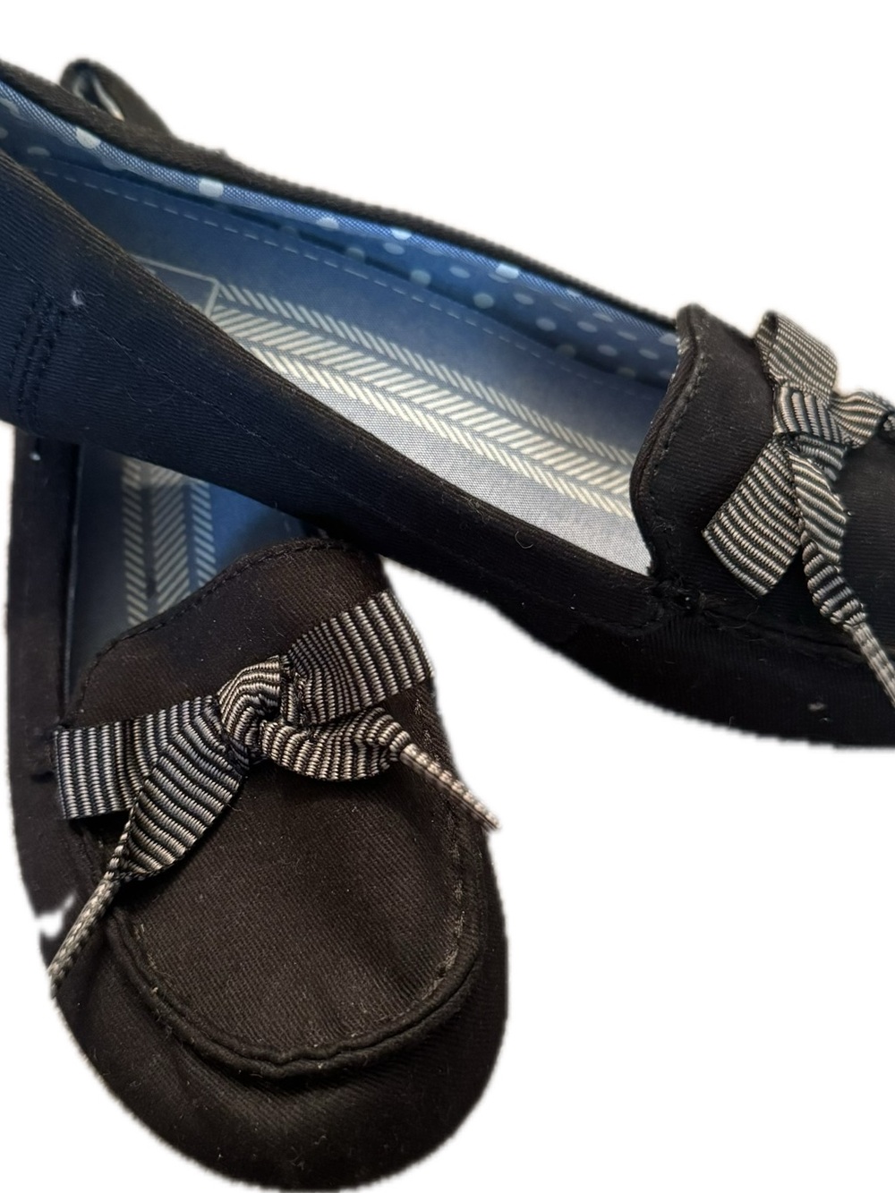 Keds Black Bow-Trim Slip-On Flats